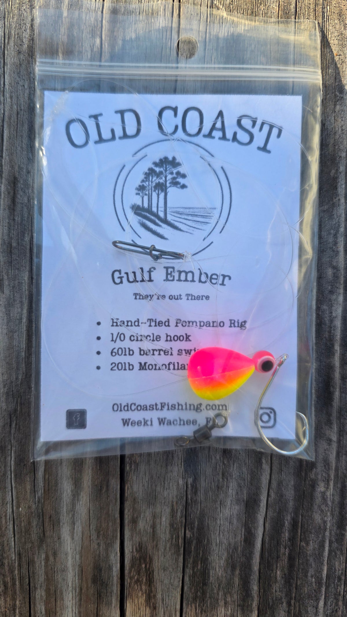 Gulf Ember Pompano Rig – Pink & Yellow